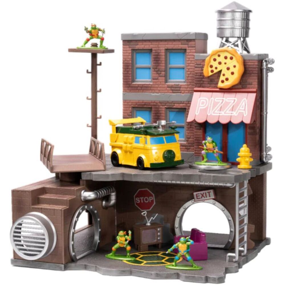 Jada Toys - Teenage Mutant Ninja Turtles Nano Scene W/ 4 Teenage Mutant Ninja